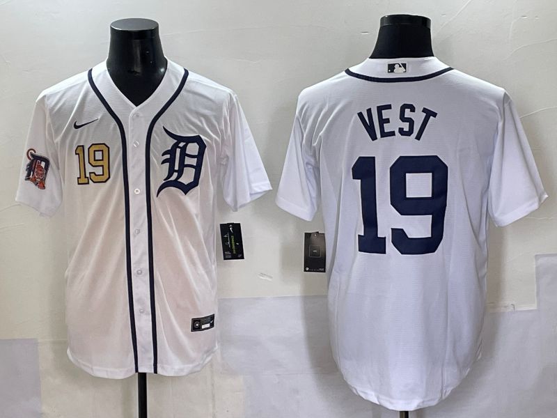 Men 2025 Detroit Tigers 19 Vest White Game Nike MLB Jersey style 5